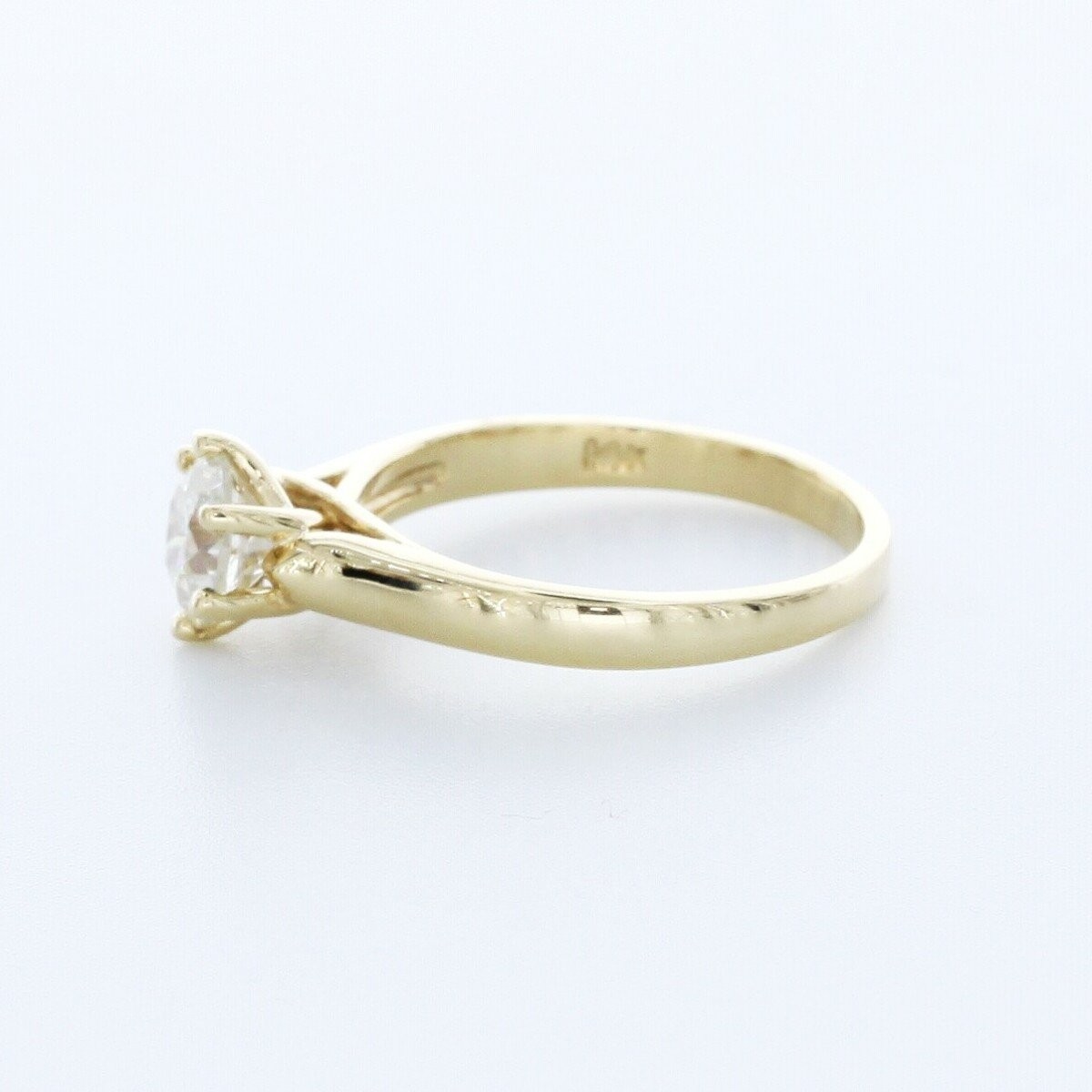 1.0 CT Certified Natural Diamond H/SI1 Round Cut 14K Gold Classic Solitaire Ring
