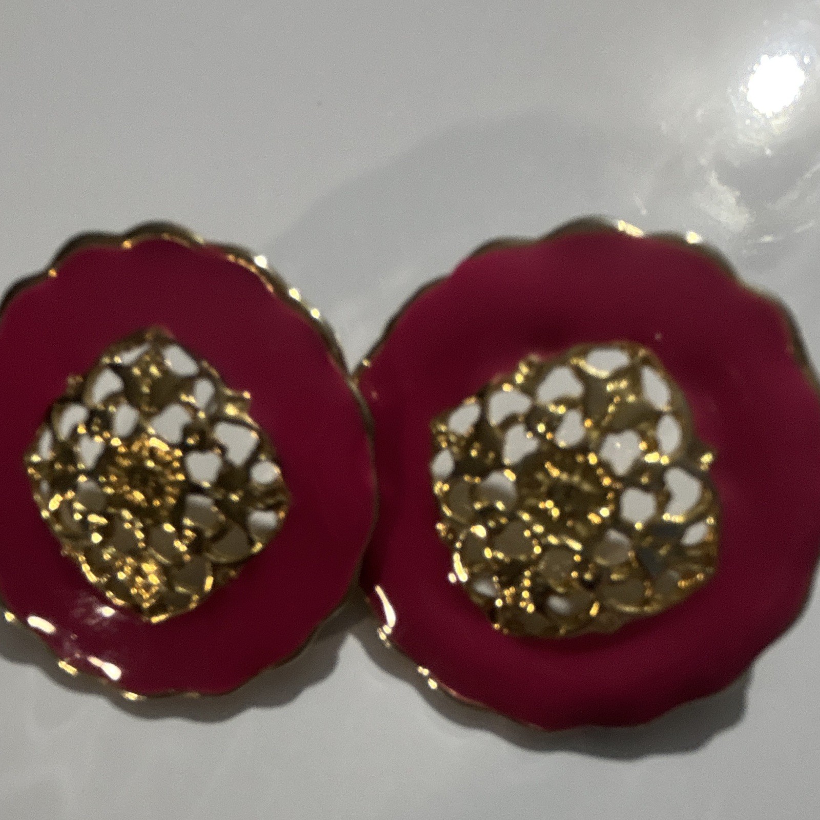 Multicolor Stud Earrings Set, Metal & Plastic, No Stone, Post Closure, 5 Pairs