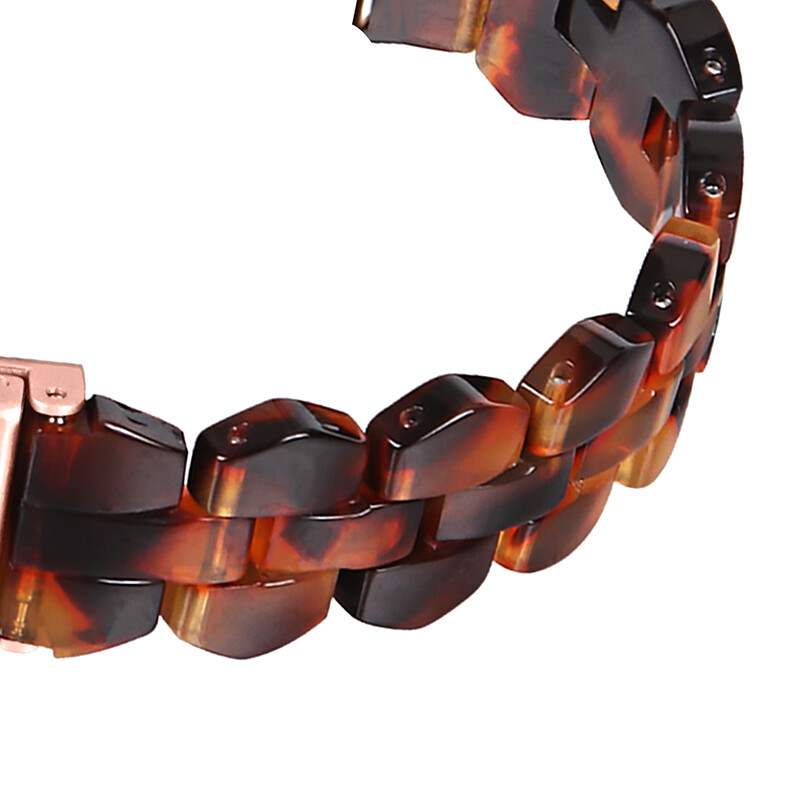 For Fitbit Versa 3/4 Sense/Sense2 Rhombic Resin Stainless Steel Watch Band Strap