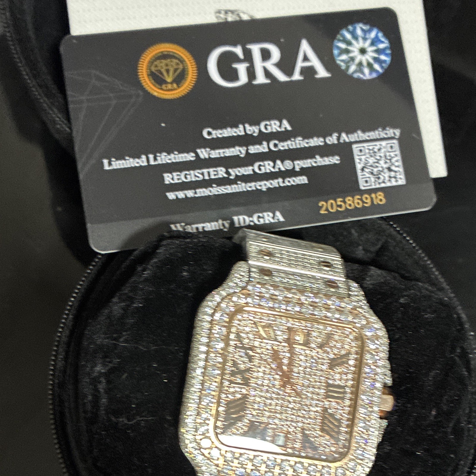 VVS1 Moissanite Iced Out Watch Silver/Rose w Sapphire Glass, Swiss made movement