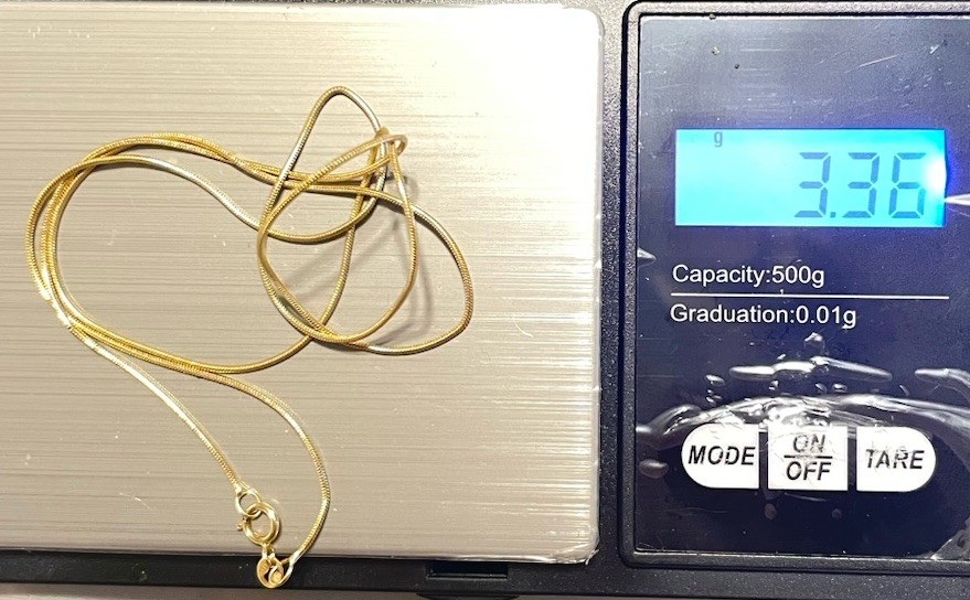 Pure 14kt Gold Snake Chain Necklace Lightweight Made in Italy 3.36g