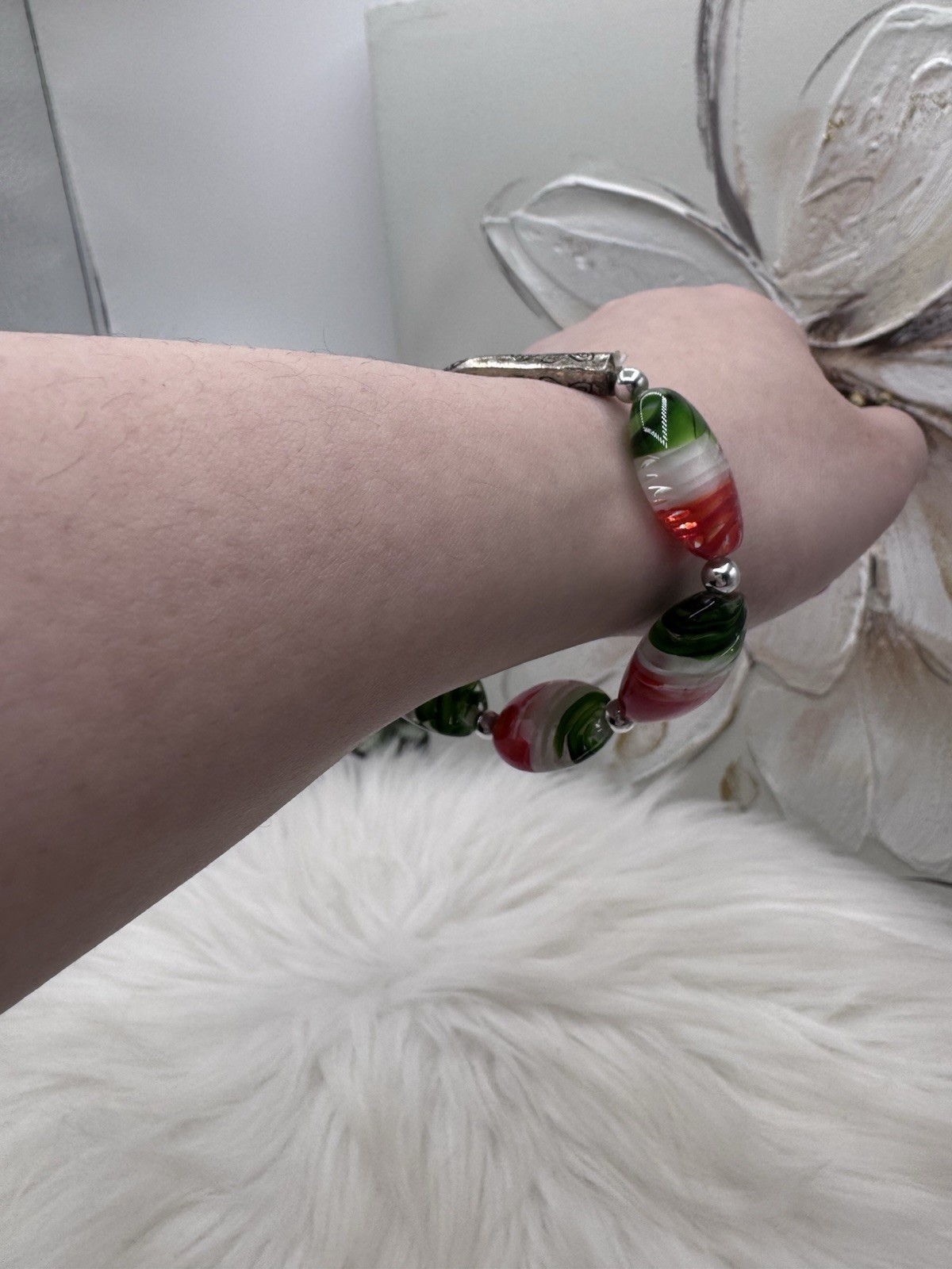 Festive Charm Beaded Bracelet 2 piece