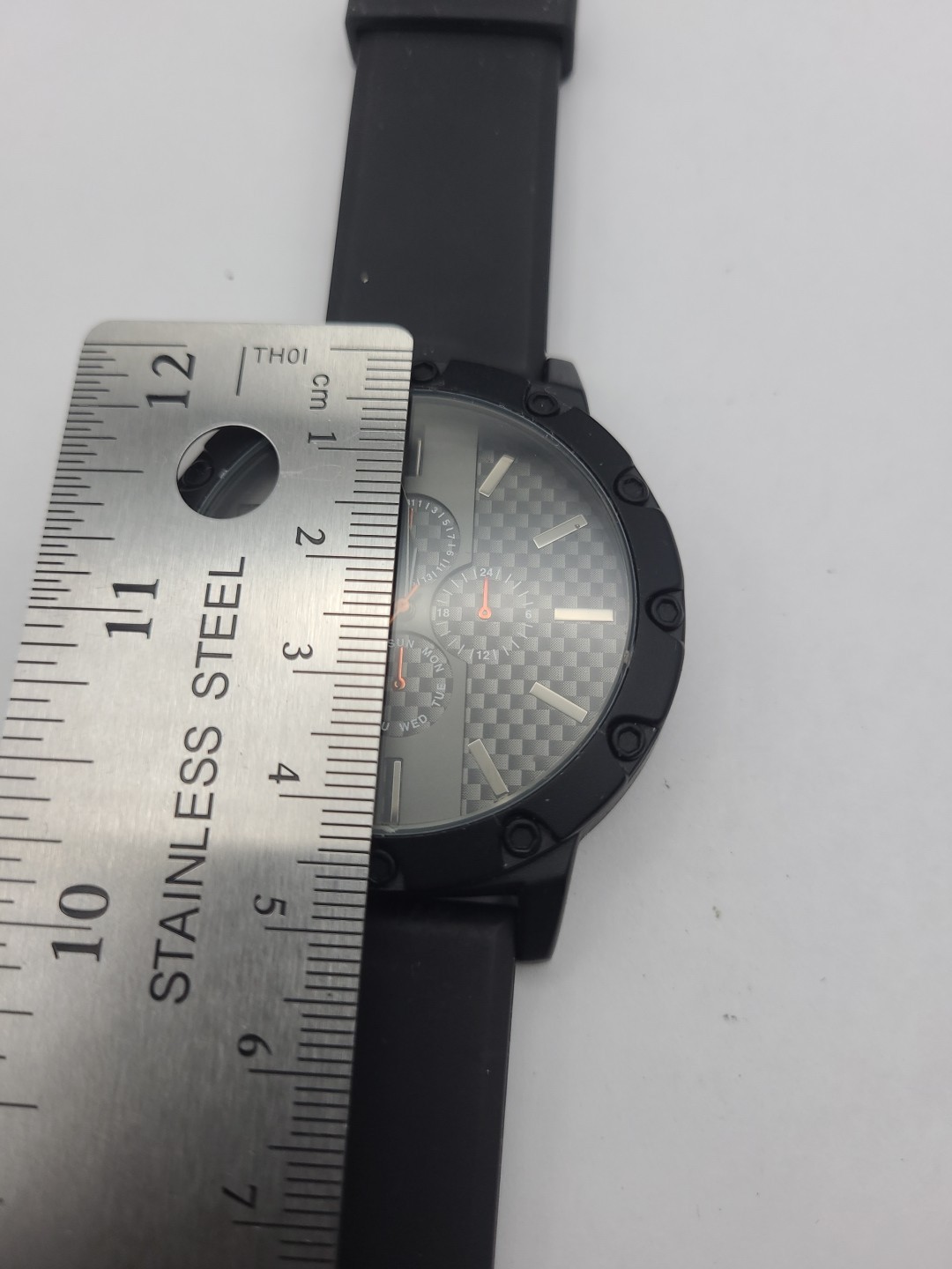 Mossimo Right Handed Black Dial Black Band Mens Quartz Watch New Battery Working