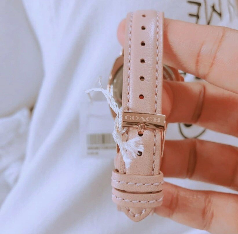 NWB 14503151 AUTHENTIC Coach Rose Gold Swarovski Crystal Woman Pink Watch 34mm