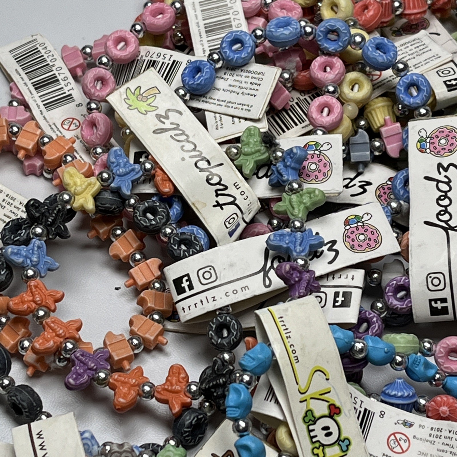 Lot Of 100 Trrtlz Kids Stretch Bracelets Mixed colors and Styles