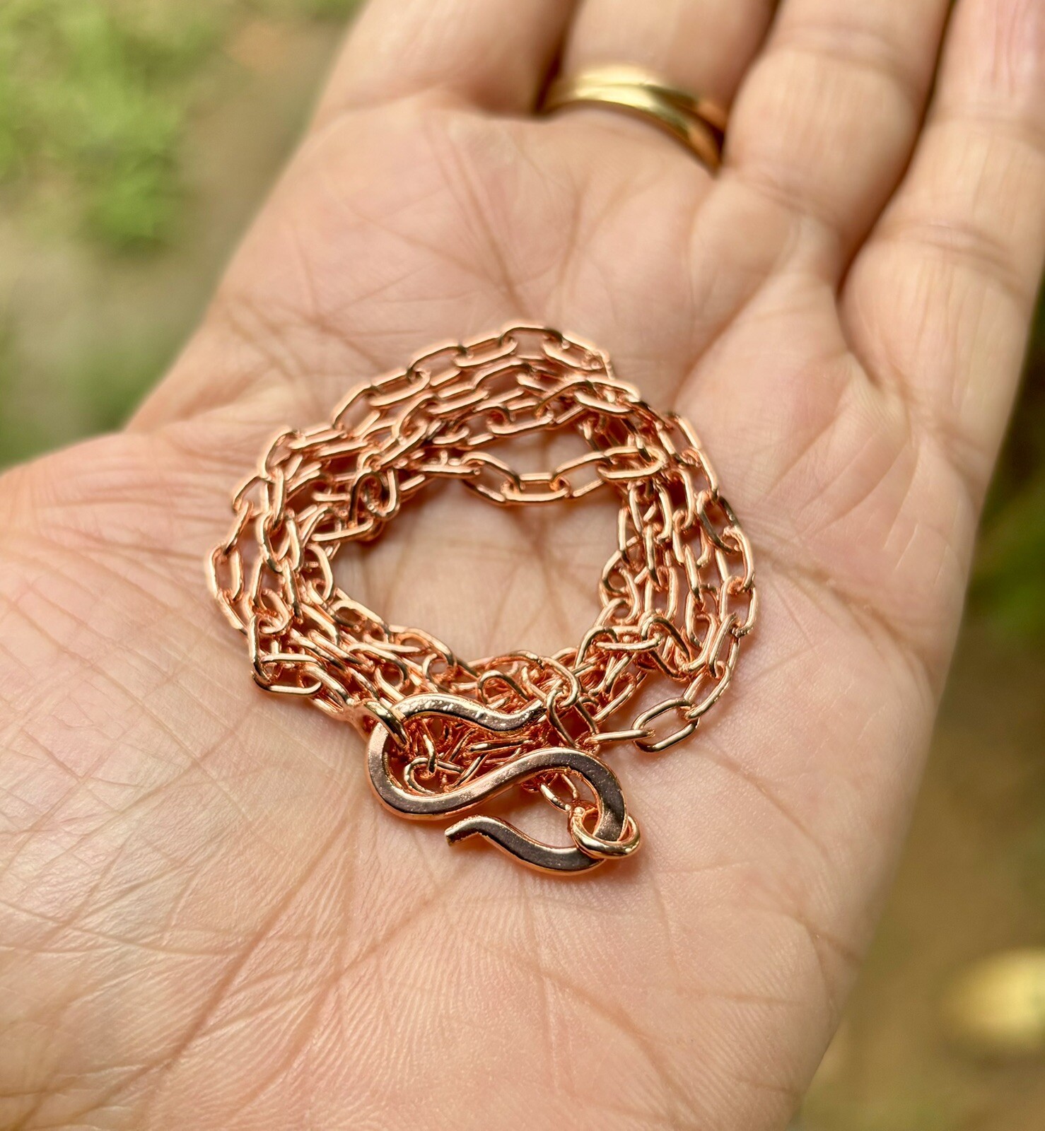 6 inch Pure Copper Short Cable Chain Bracelet, Healing Copper Jewelry Spiritual
