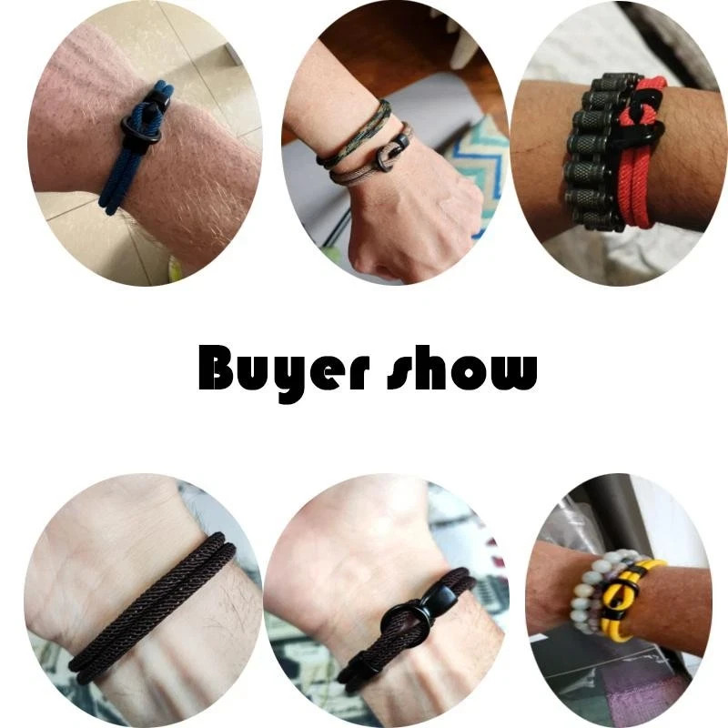 Fashion Men Paracord Rope Bracelet 2 Layer Outdoor Camping Survival Gift for Him