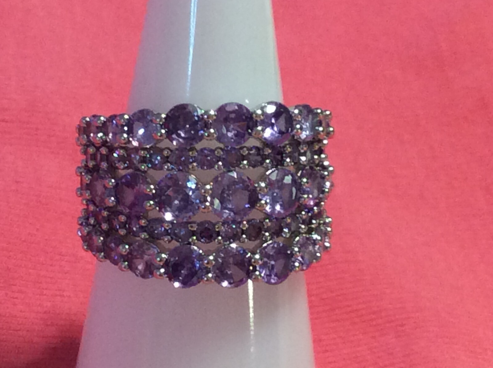 Bomb Party Lead the Way Violet CZ Rhodium Plated Ring SZ 6 RBP6638