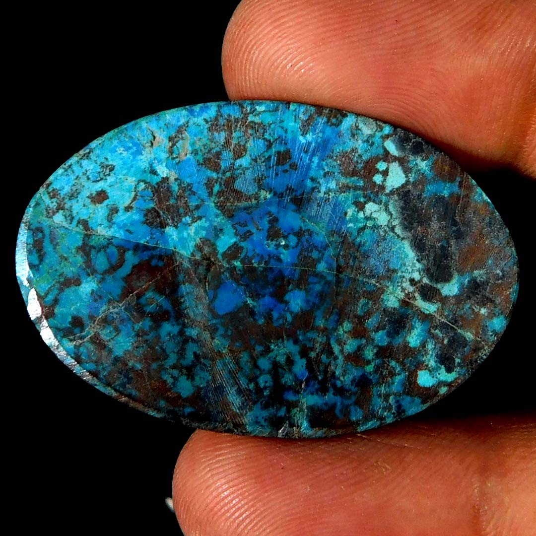 58.85Cts. Natural Untreated Shattuckite Azurite Oval Cabochon Loose Gemstone