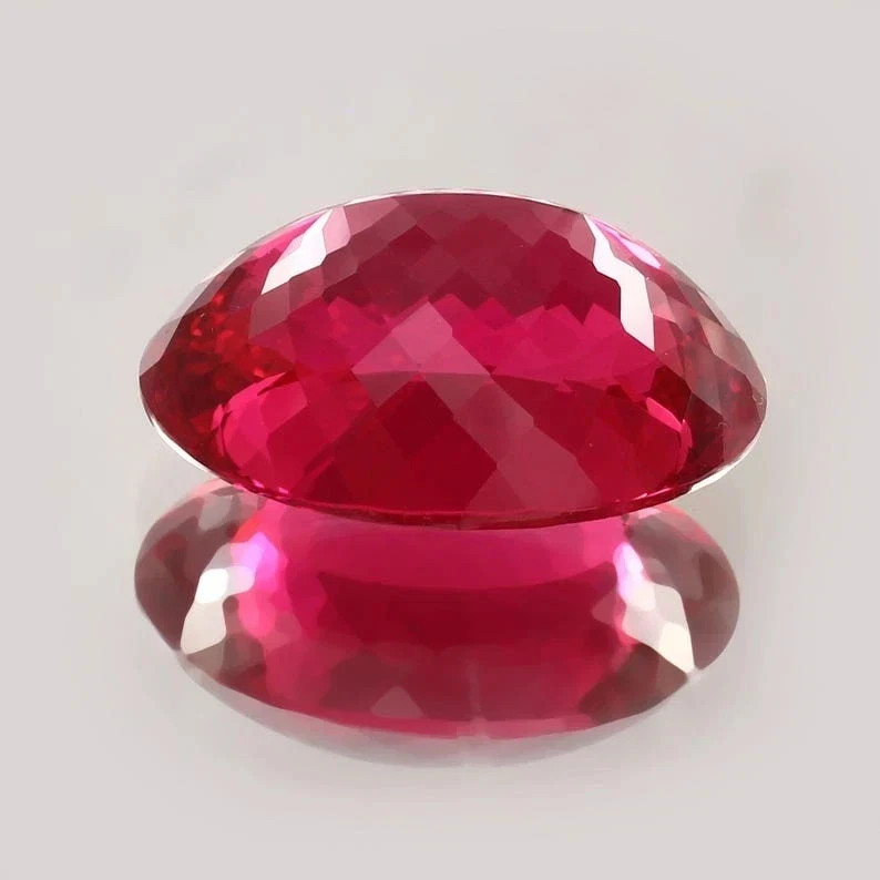 35.05 Ct AGL Certified Natural Burmese Red Ruby Oval Cut Loose Faceted Gemstone