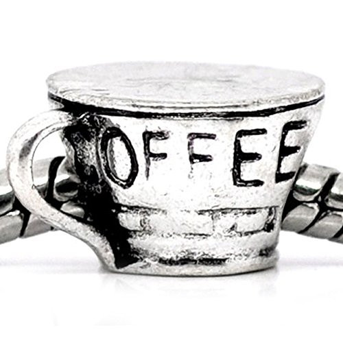 Coffee Cup Mug Charm European Bead Compatible for Most European Snake Chain Brac