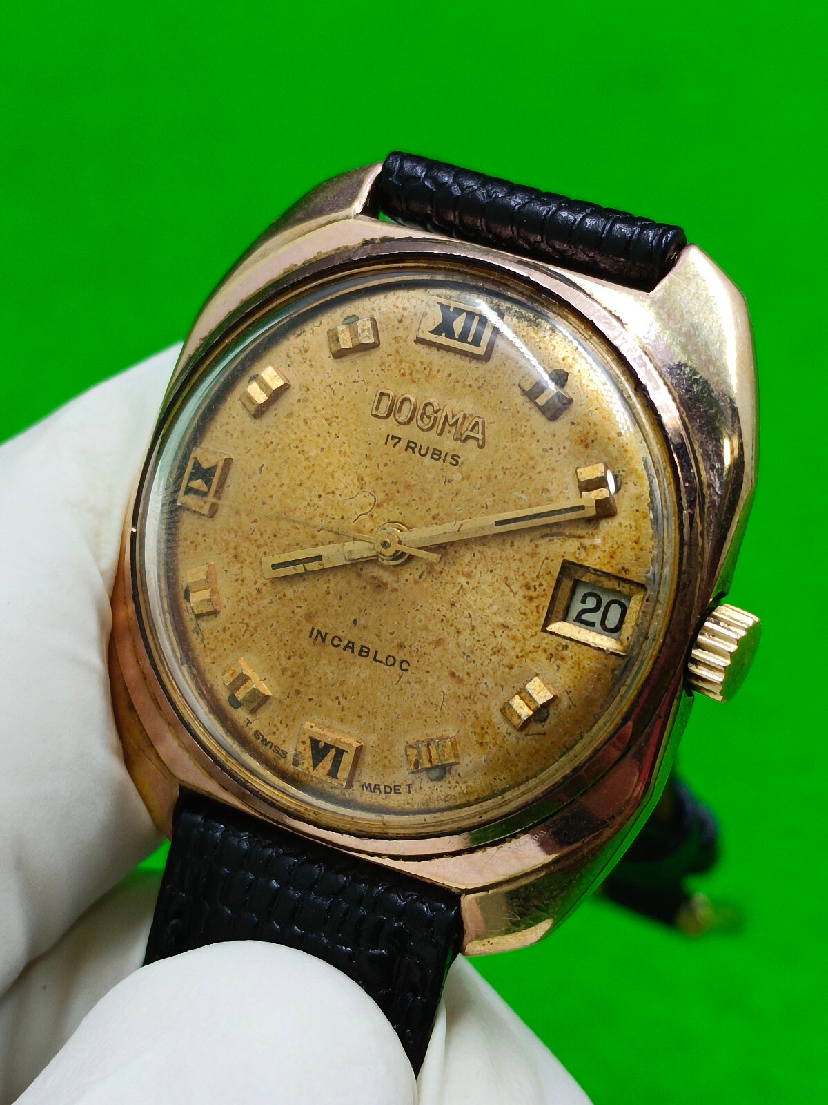 DOGMA watch INCABLOC 17 Jewels Mechanical Manual Date Indicator