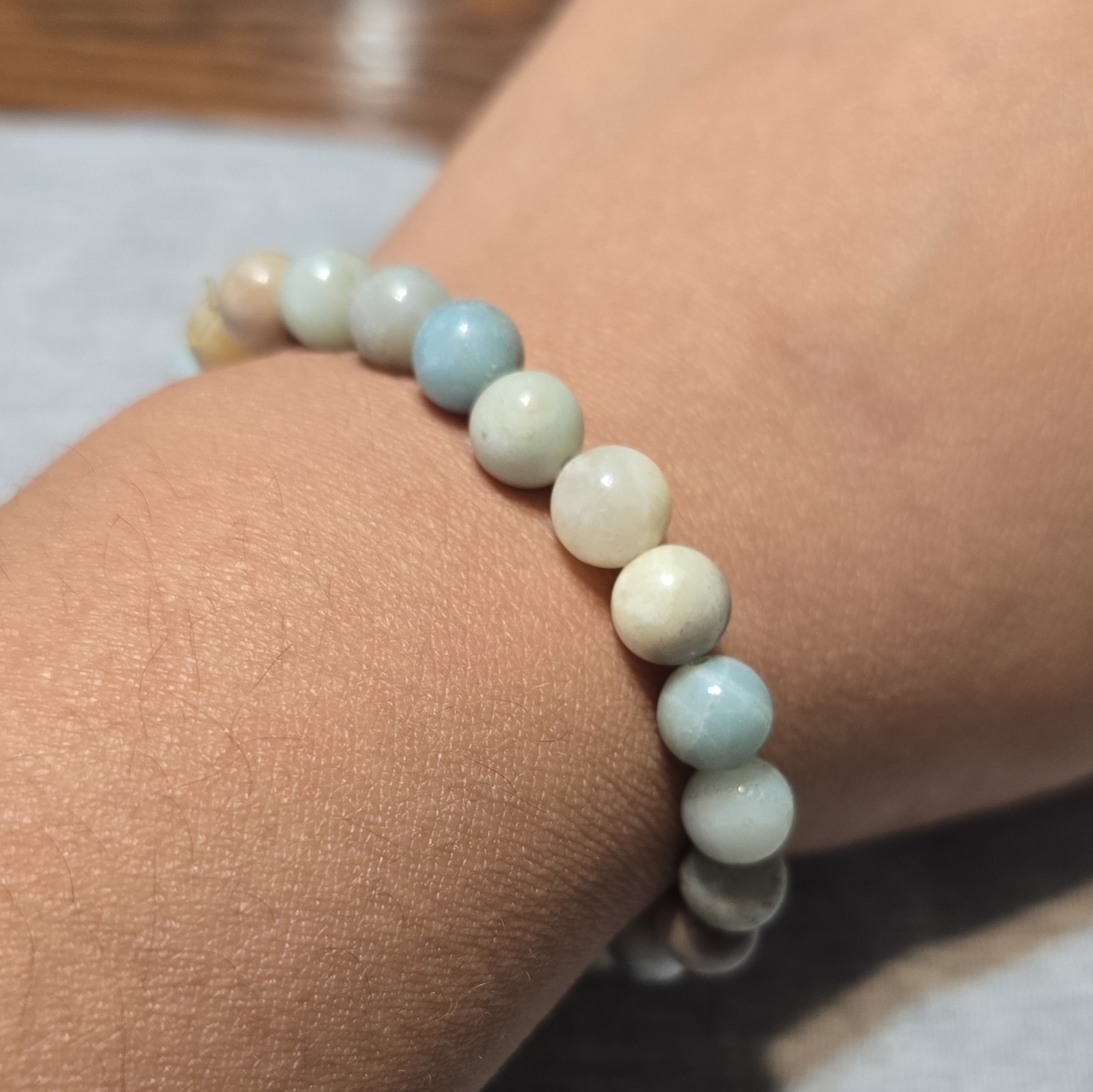 Caribbean Calcite Round Beaded Stretch Bracelet No Clasp Stackable