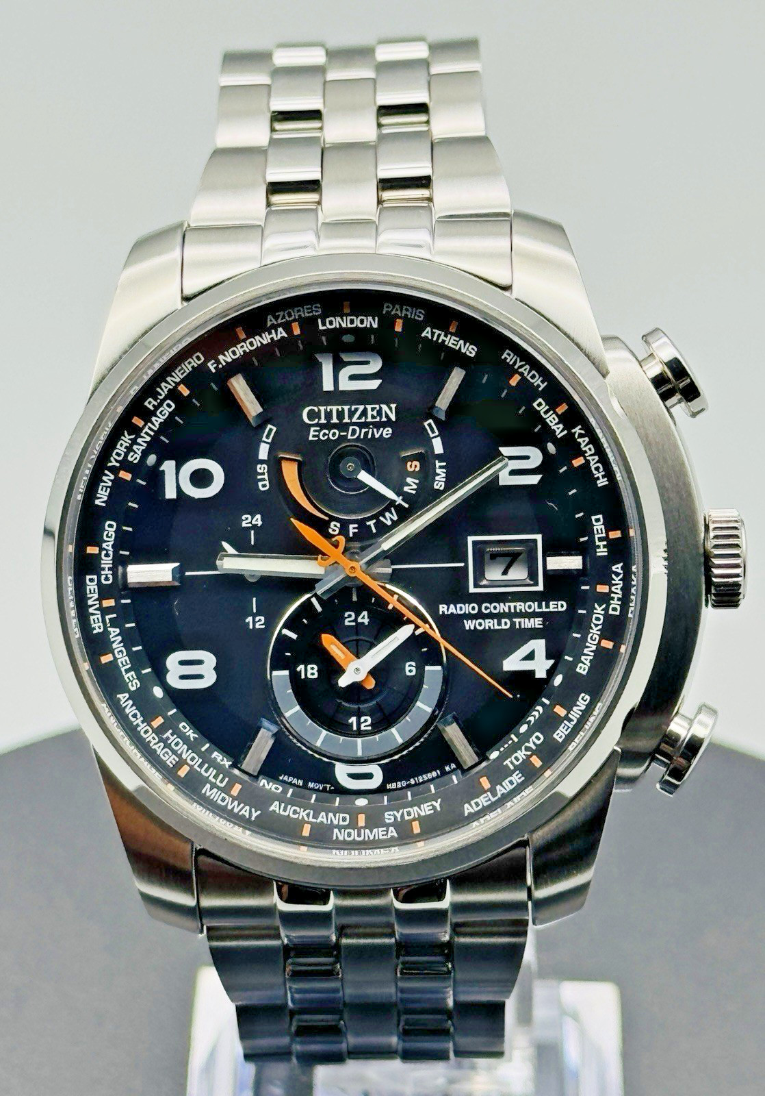 Citizen Eco-Drive Watch World Time A-T Radio Controlled Sapphire AT9010-52E