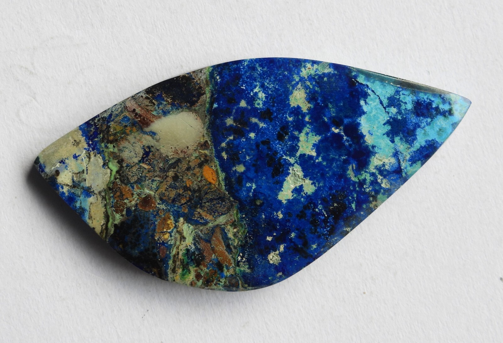 40.55 Ct Natural Azurite Fancy Shape Cabochon Loose Gemstone 44X23X5.3 MM