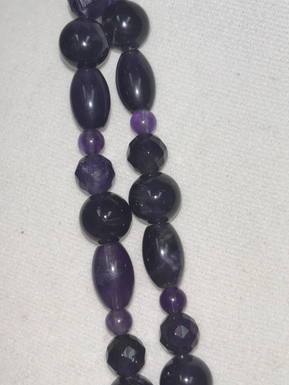 Jay King .925 Sterling 2 Strand Purple Amethyst 23″ Necklace Vintage beaded
