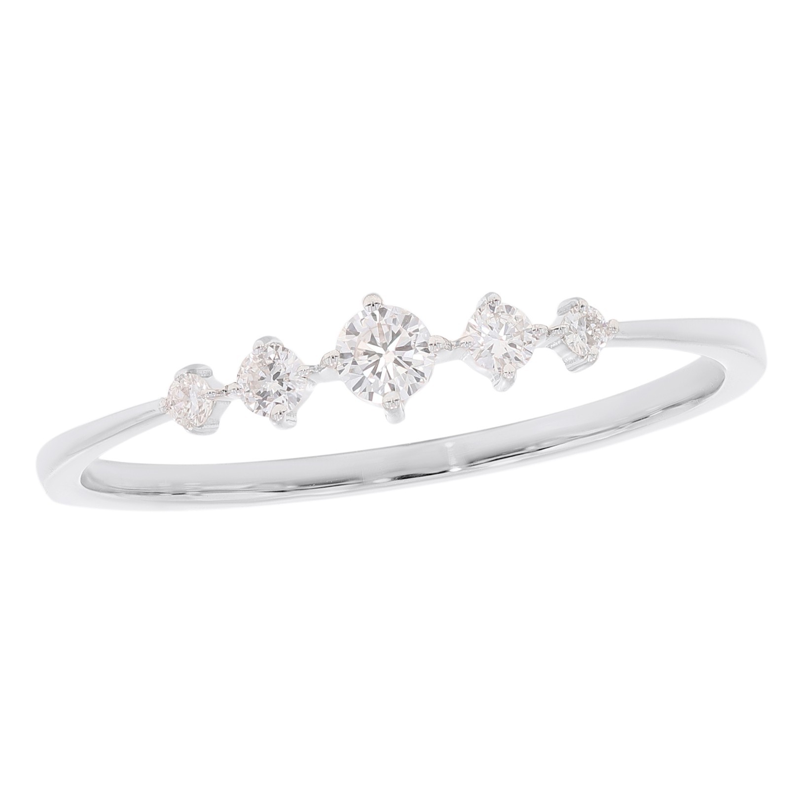 Ananta Jewels 0.15Ct Lab Grown Diamond 5 Stone Wedding Ring in 925 Silver Women