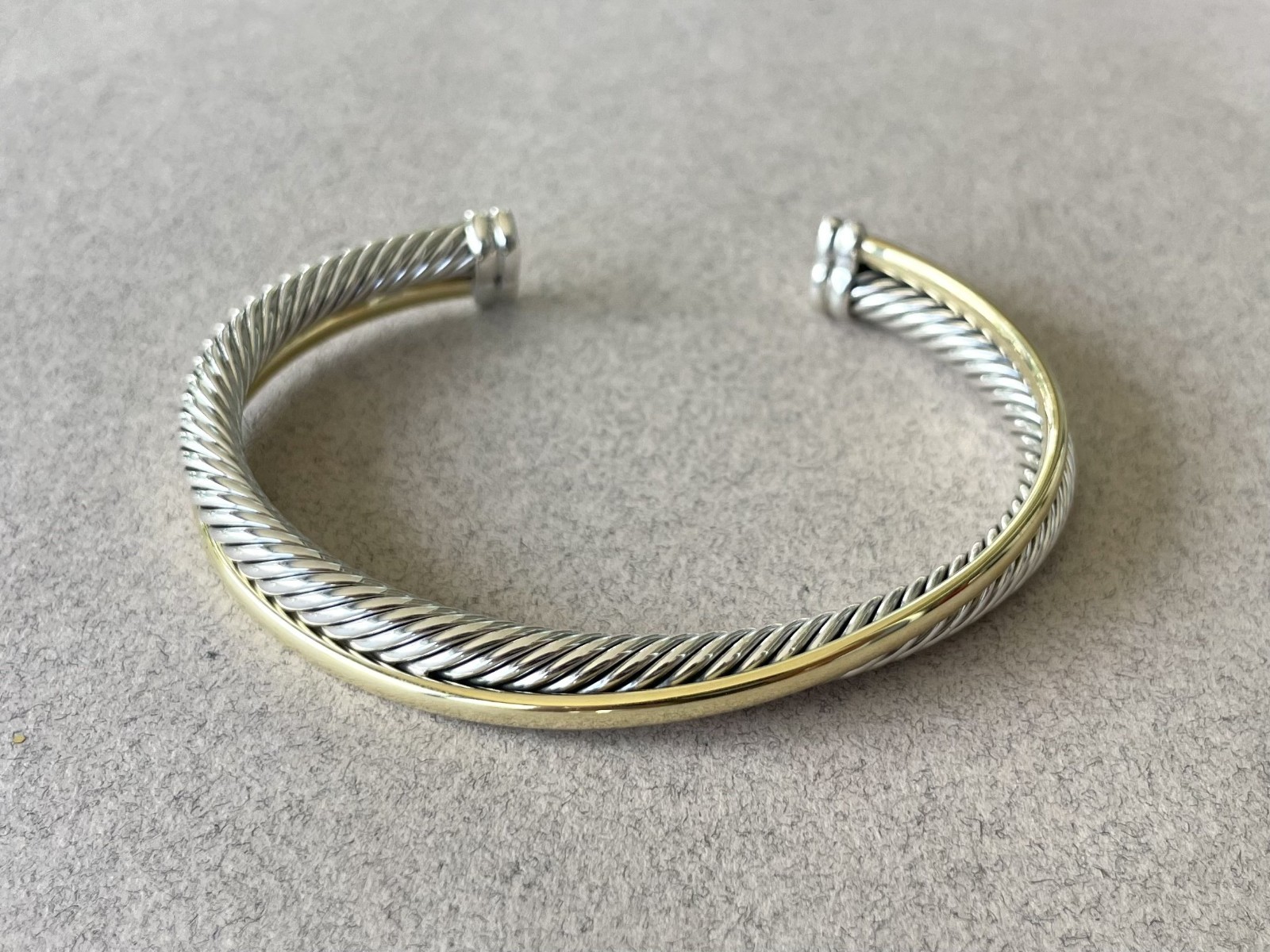 David Yurman Sterling and 18k Crossover Cuff Bracelet