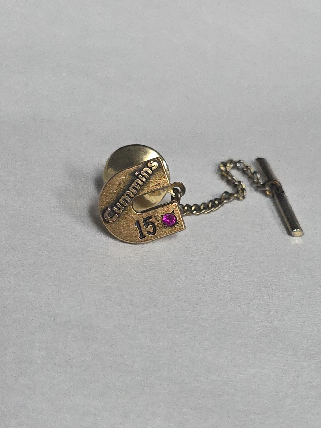 Vintage Cummins 1/5 10k Filled Yellow Gold 15 Year Employee Pin Tie Tack