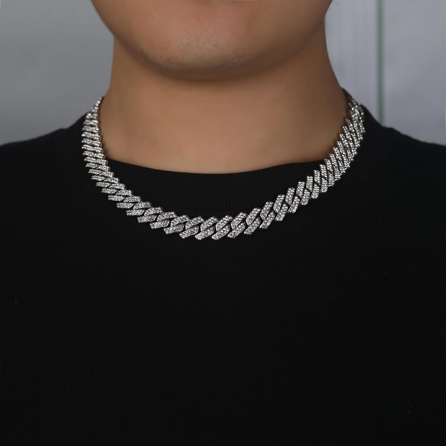 Cadenas de Titanium en Plata 925 Para Hombre Mujer Unisex Cadena Cubana Joyería