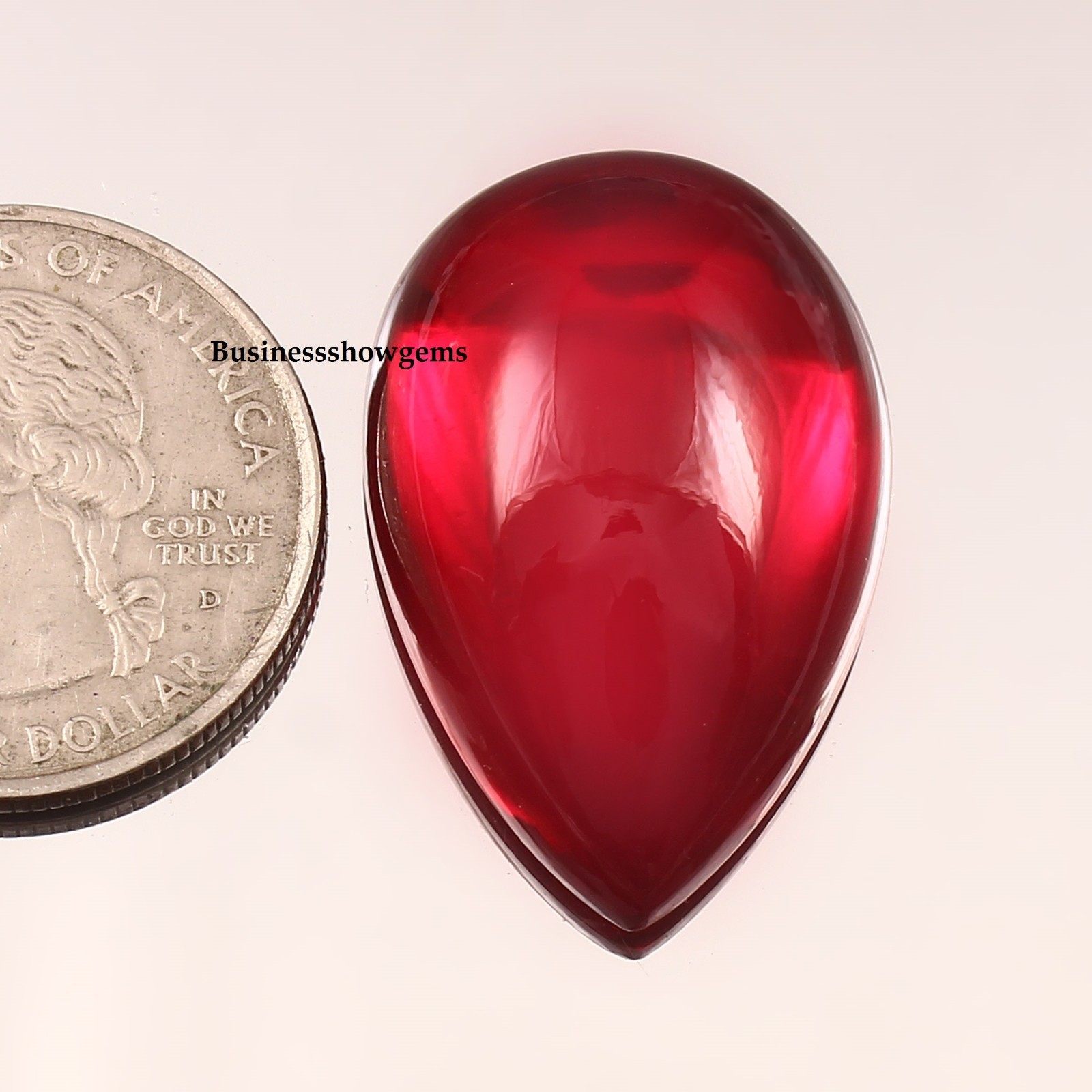 Blood Red Flat Back Lab Created Pear Ruby Synthetic Gemstone-(3×5-13x18mm)-1pcs