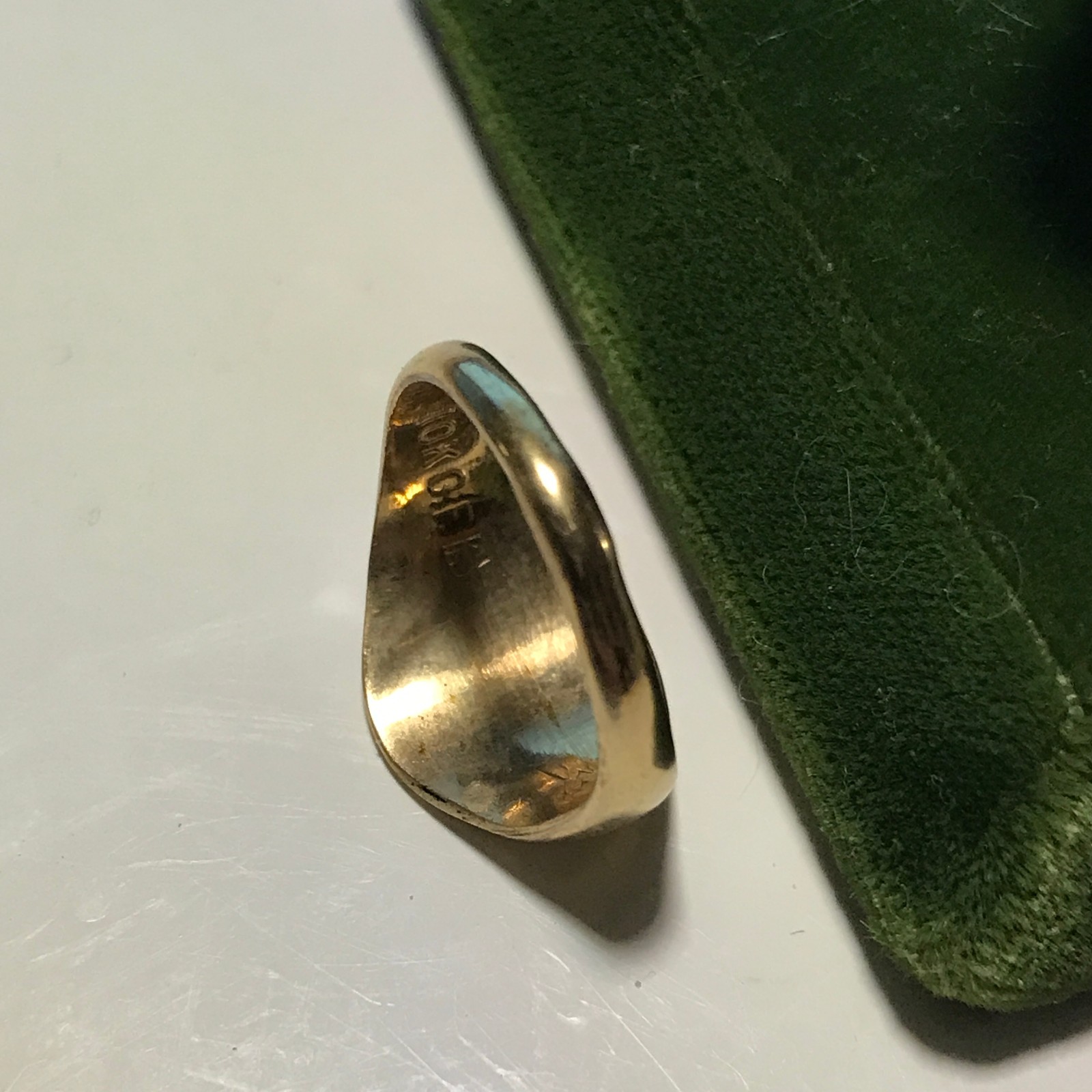 Vintage 10KT Gold Filled Stamped & Engraved Monogram “H” Ring Size 3 VARGAS