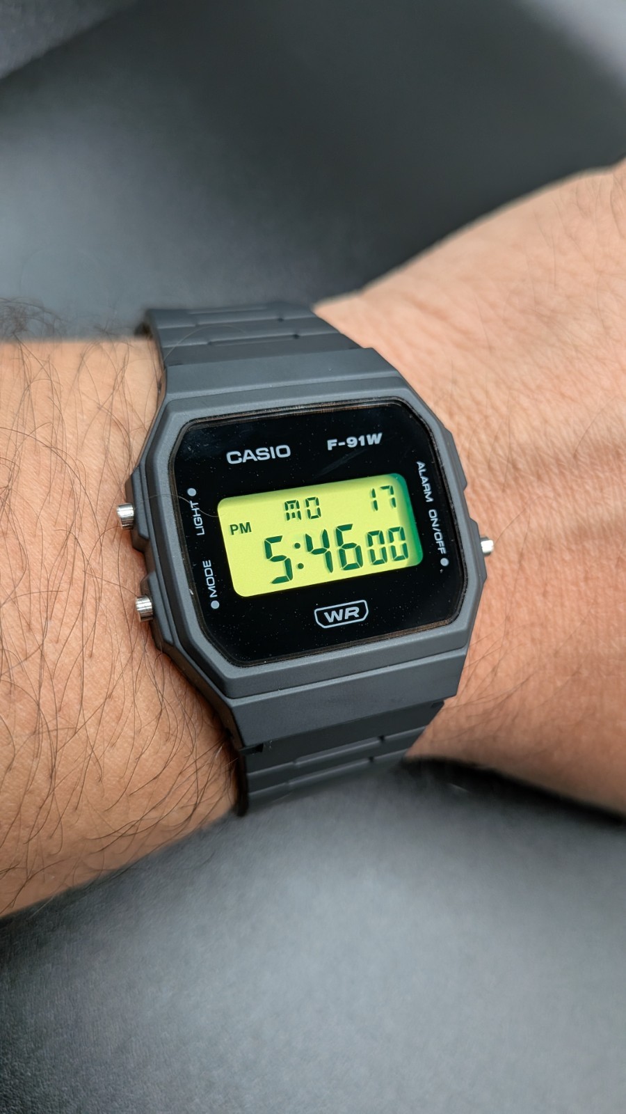 Casio F-91W Stealth Fluorescent Green Custom Watch Digital Cyberpunk Tactical