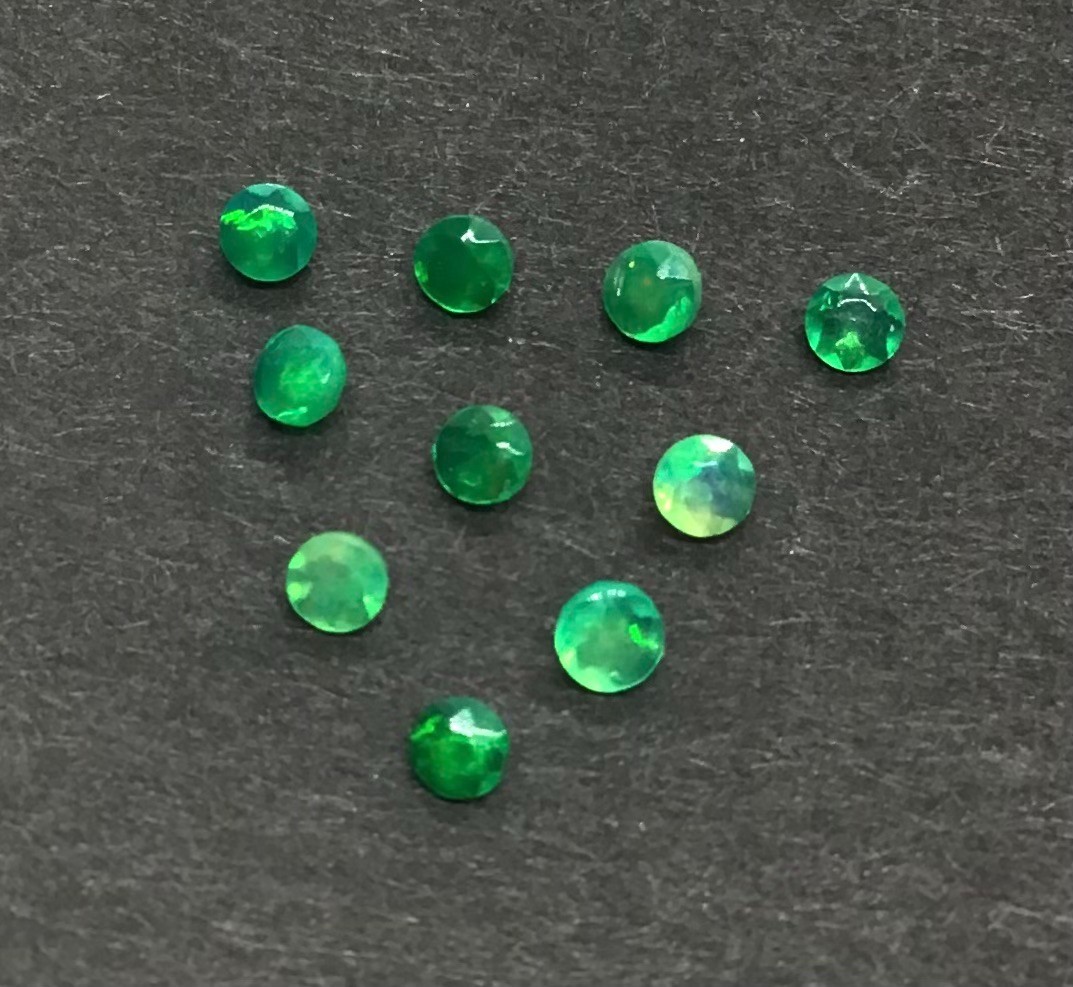 AAA Natural Ethiopian Green Fire Opal Round Cut Loose Gemstone For All Jewelry