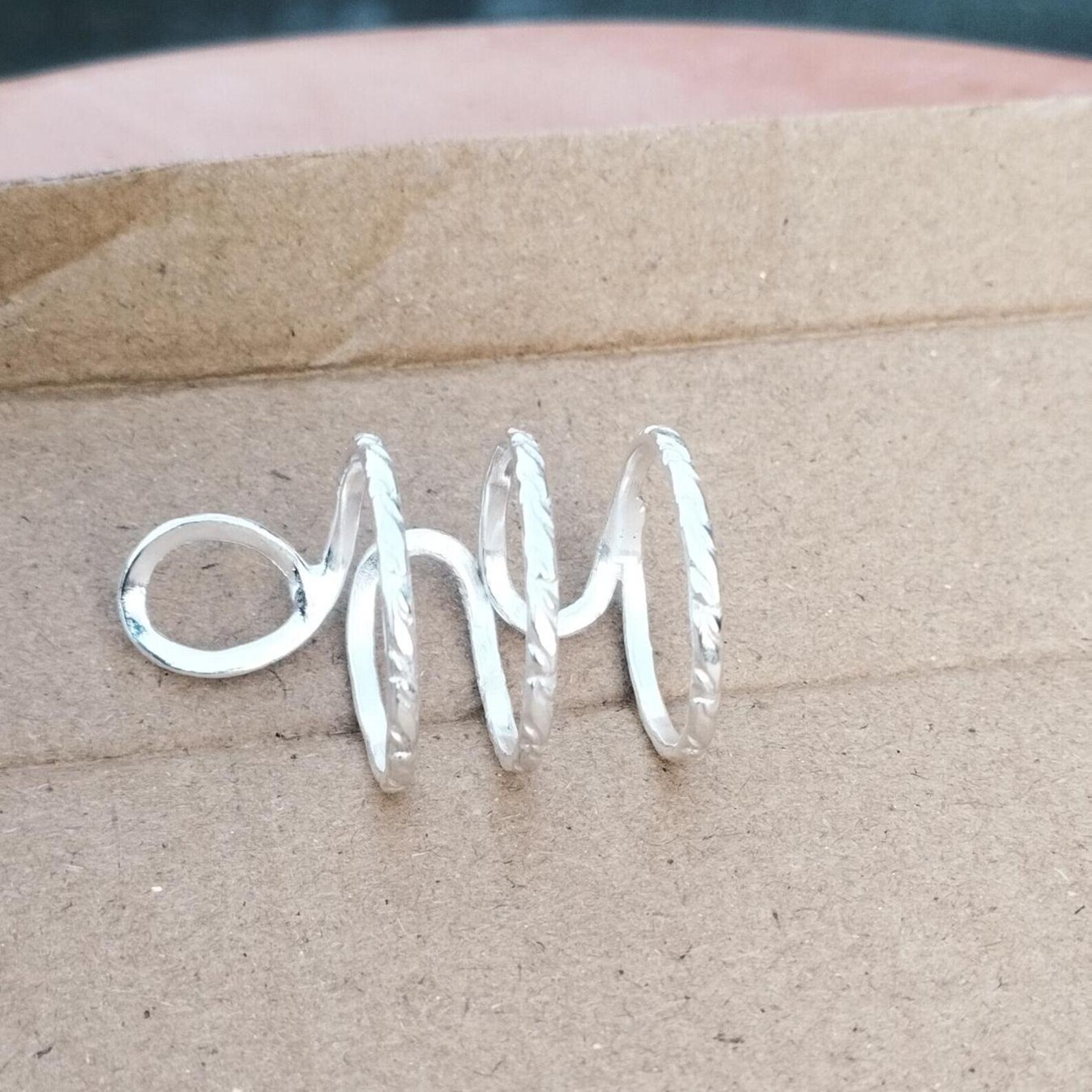 925 Sterling Silver, Solid Silver, Right Hand Ring, Unisex, Full Finger Ring