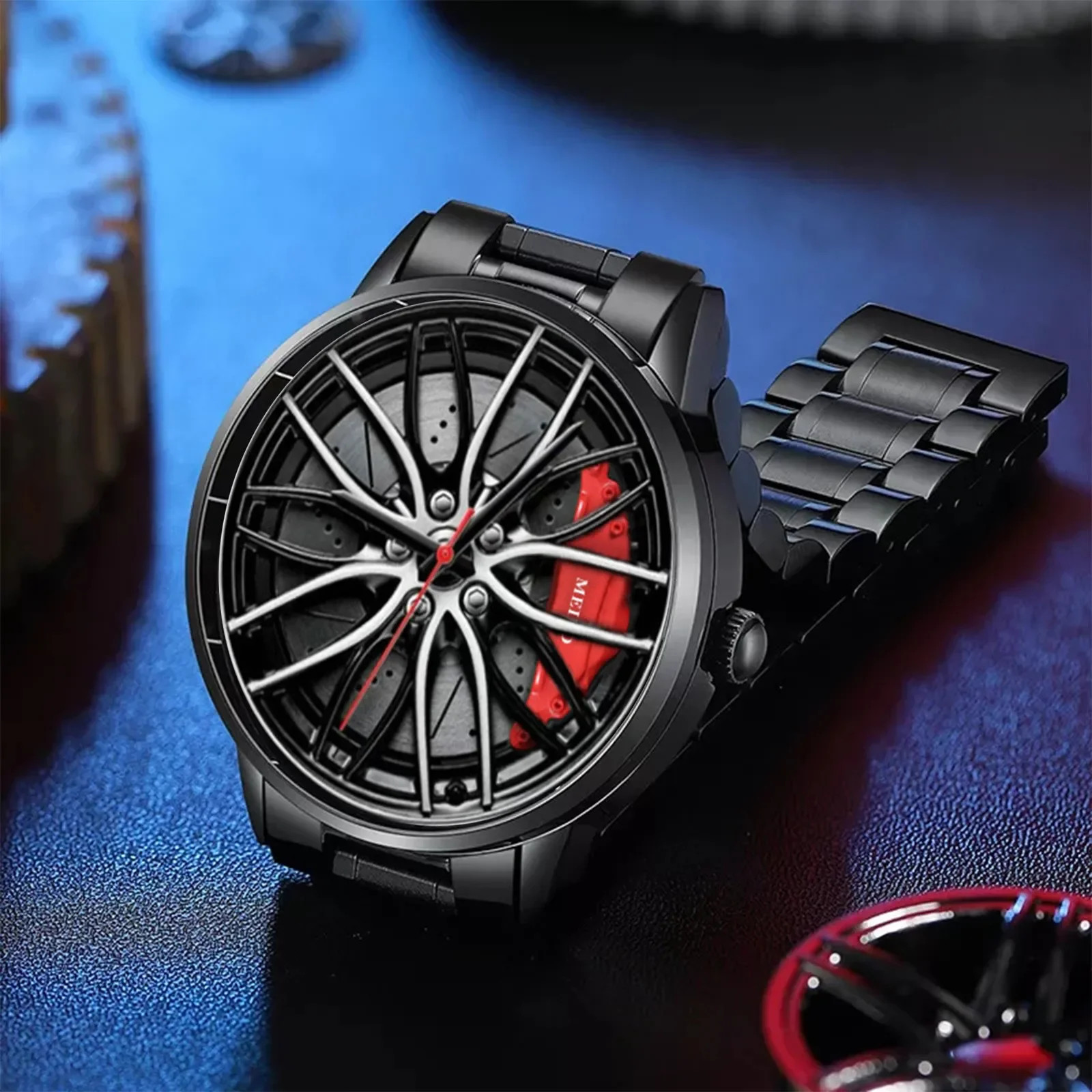 Men Car Wheel Style Wristwatch Rim Hub Design NEW