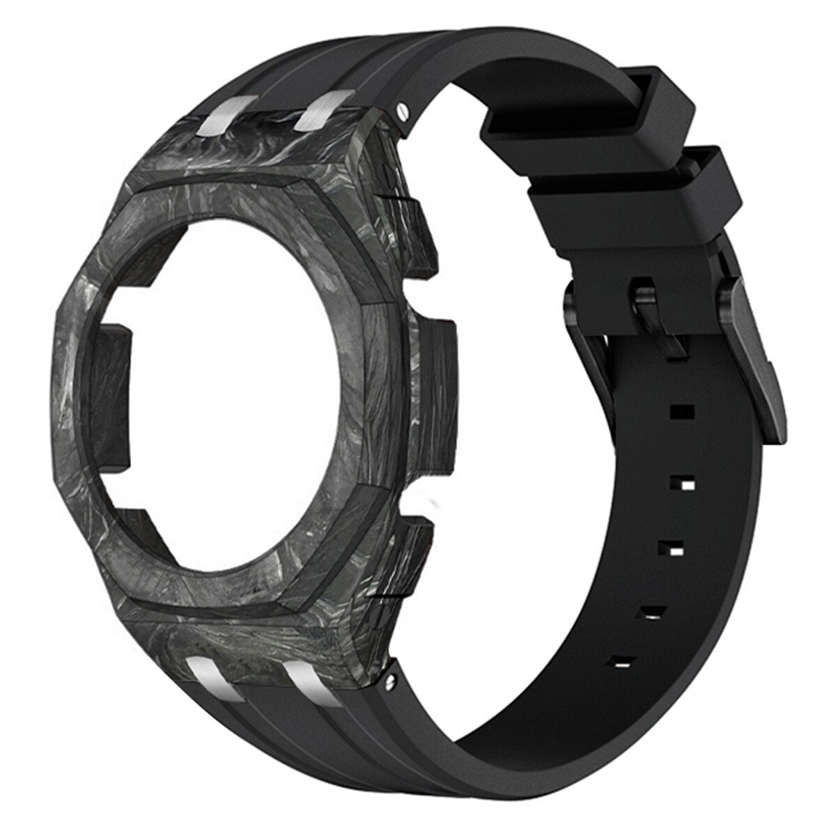 CasiOak Mod Kit Carbon Fibre Case FKM Band for GA2100/GA2110 Fluororubber Strap