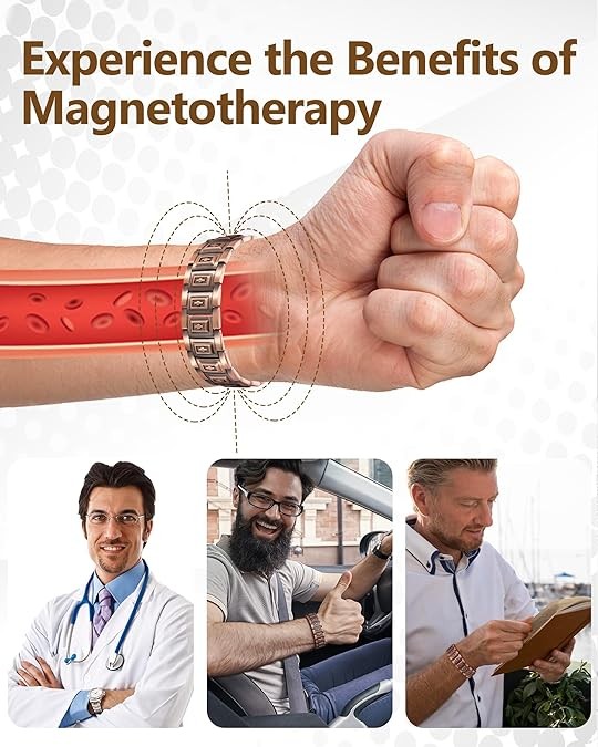 Men’s Pure Copper Magnetic Therapy Bracelet Adjustable Pain Relief Arthritis