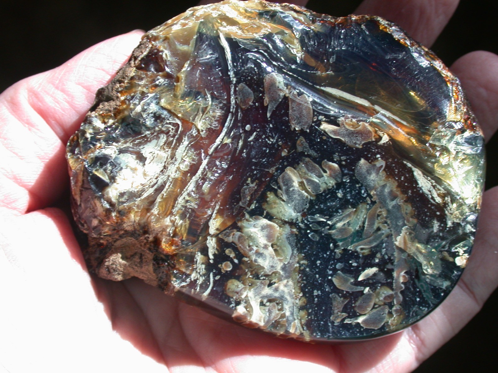 Beautiful BLUE Multicolor AMBER Fossil Gemstone LARGE 132 gram Piece