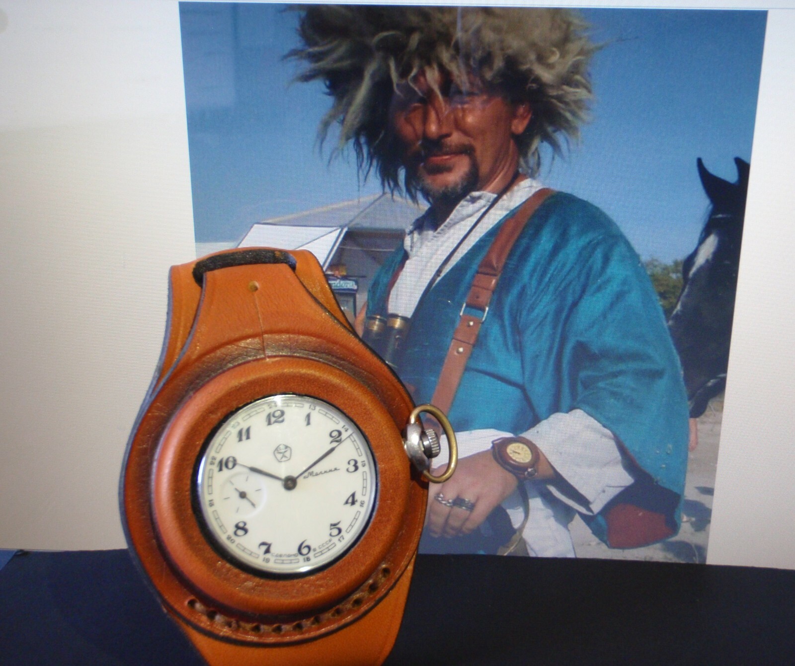 Molniya Vintage USSR Watch Serviced Mechanical Biker 3602 New Leather