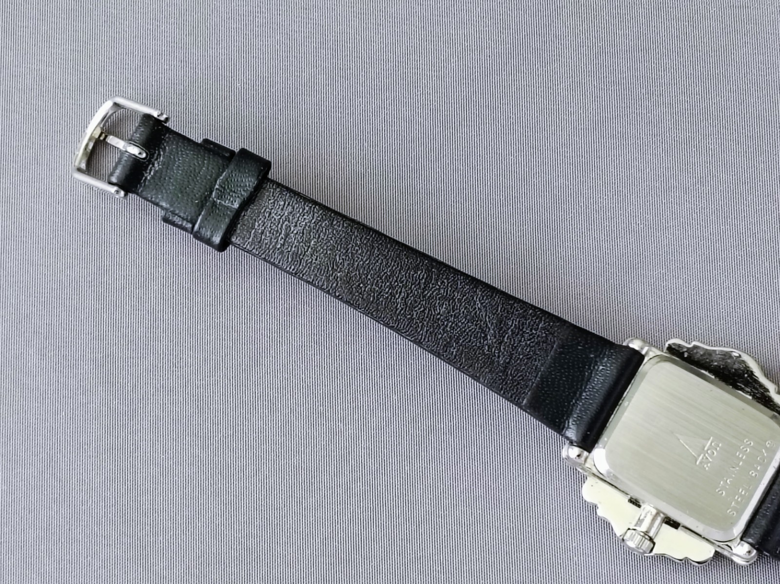 Vintage 1992 AVON ‘Victorian Time’ Watch Black Leather Band New Battery 6″-7.75″