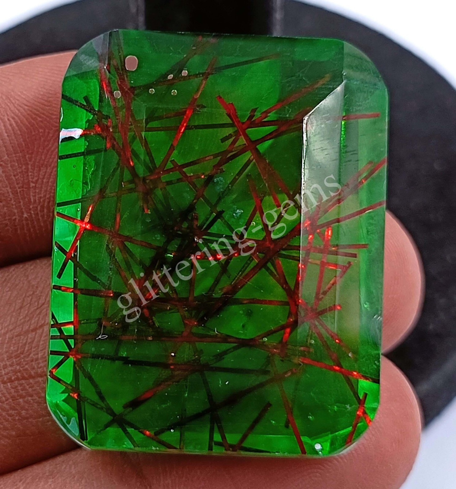 87.70 Ct Emerald BI Color Quartz Ametrine Doublet IGL Transparent Loose Gems M25