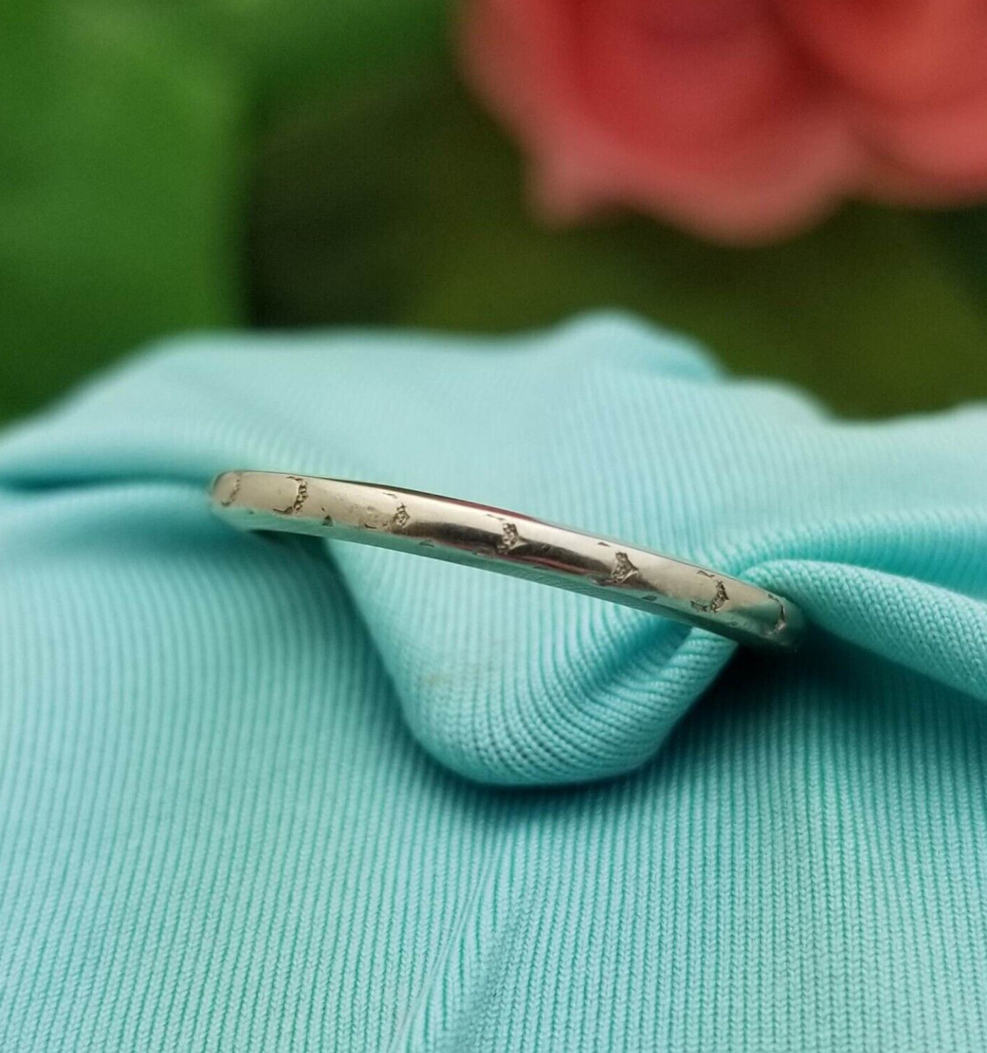 Vintage 18K White Gold Etched Wedding Band-1920s-Dated 12/18/26-1.7mm Wide