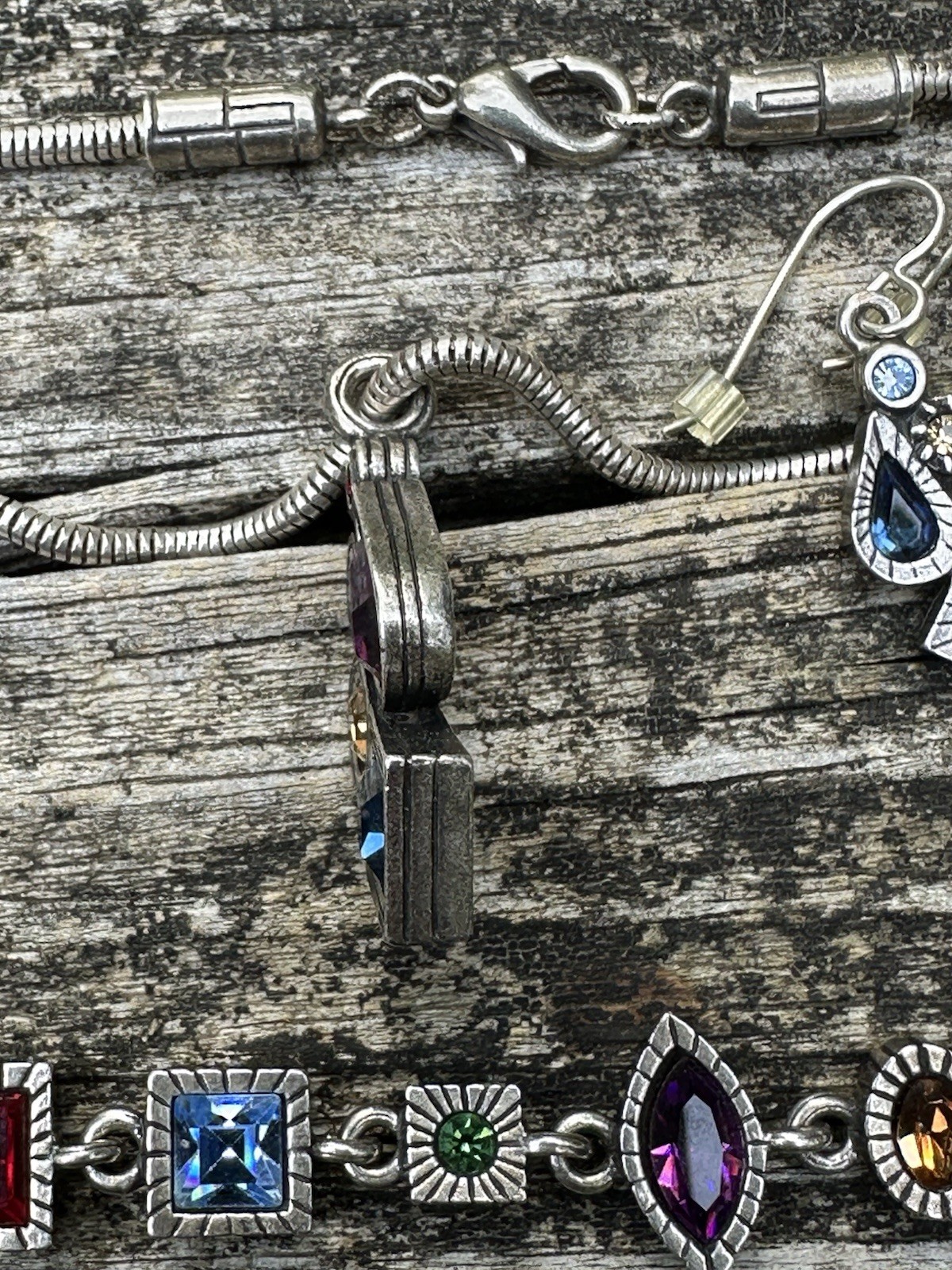 NWOTMINT!! Patricia Locke Silver Charm/Cluster Necklace, bracelet, And Earrings