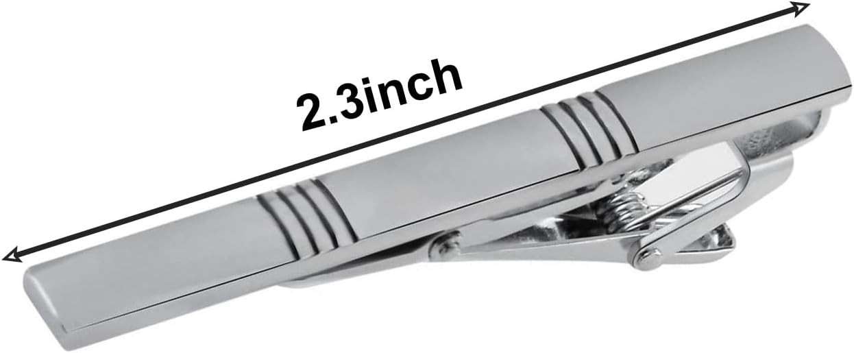 4 Pcs Stainless Steel Tie Clips for Men Classic Tie Bar Clip for Formal Business