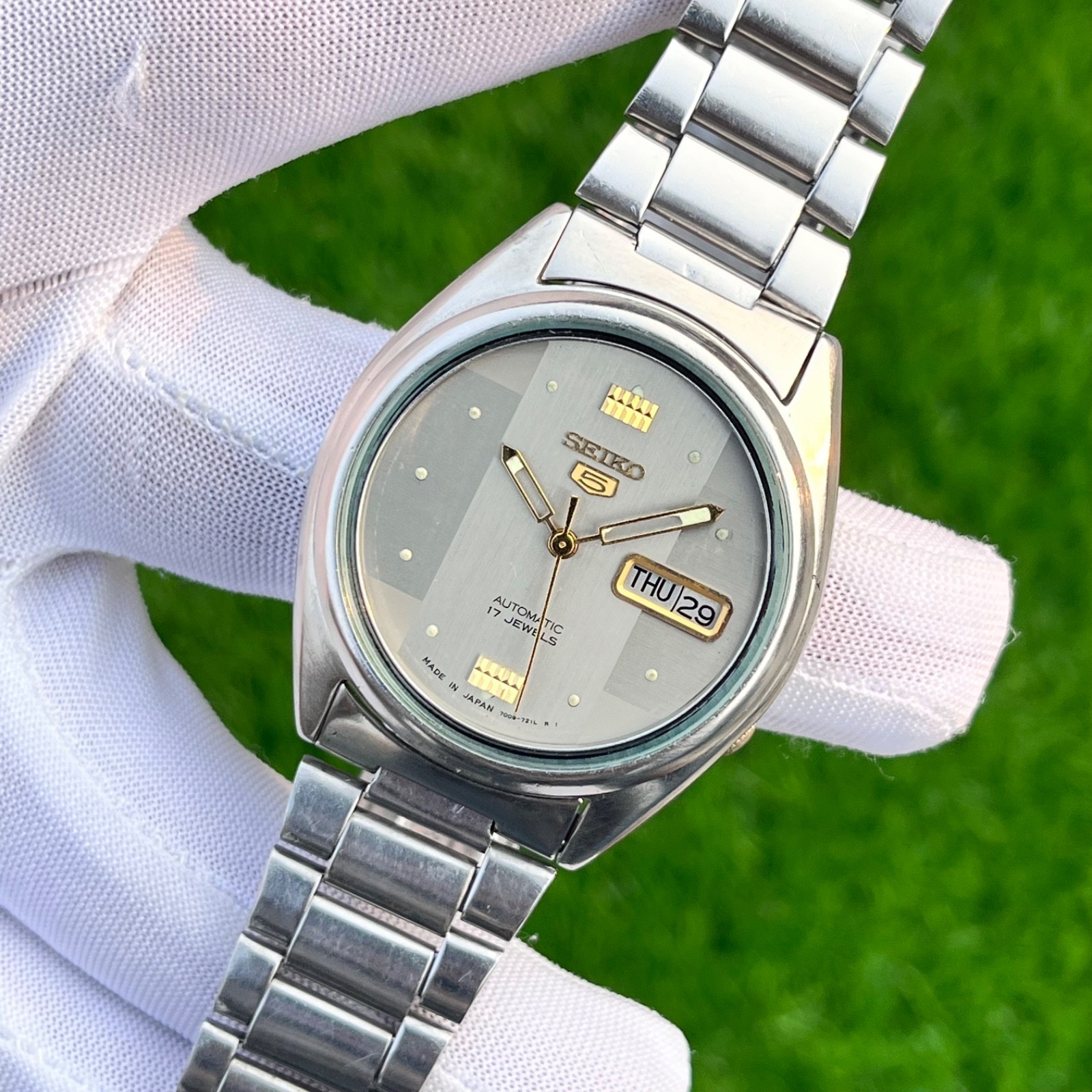 Vintage Seiko 5 Automatic Dress Formal Japan Made Men’s Watch 7009-821J