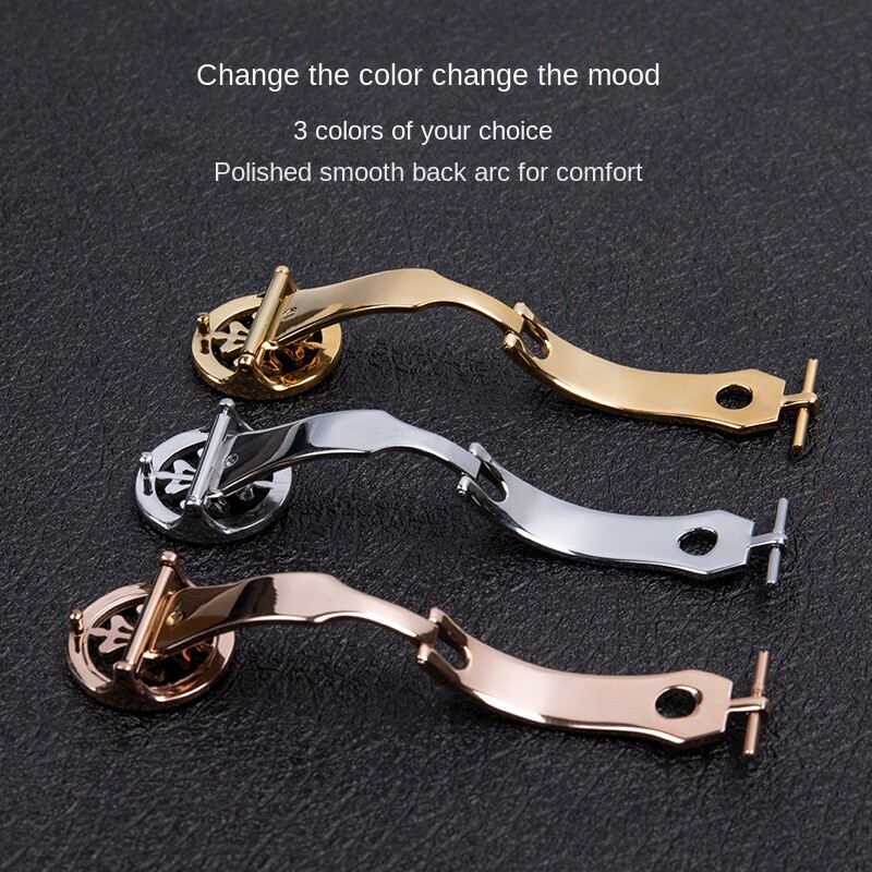 Folding Buckle Solid Steel Clasp Butterfly Buckle 16 18mm For Patek Philippe