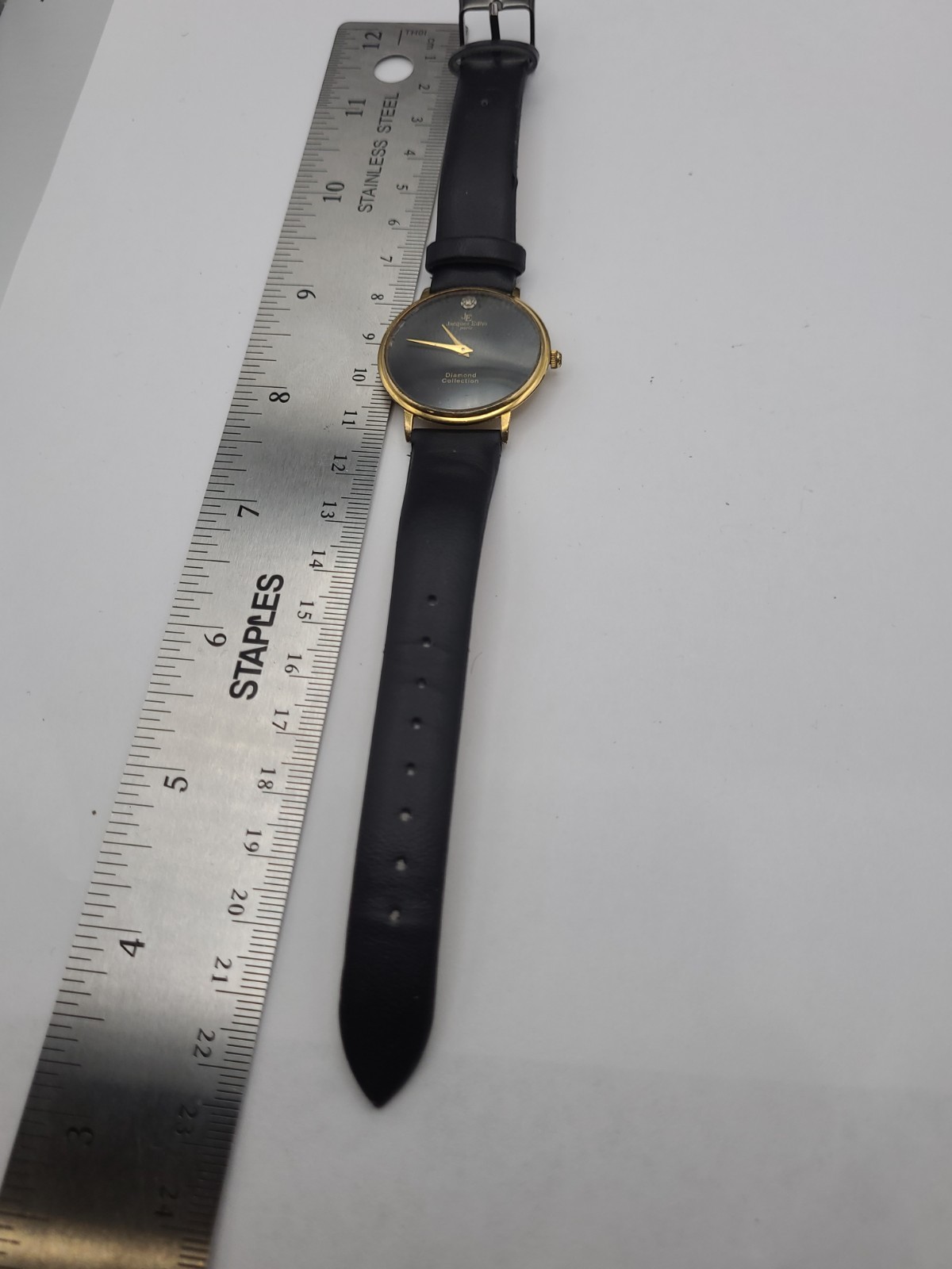 Jacques Edho 18K Gold Plated Unisex Watch Black Dial Working