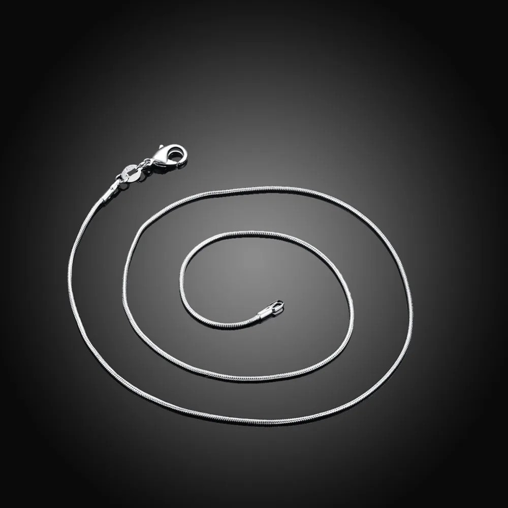 925 Sterling Silver 1mm Snake Chain Necklace 18 20 24 Inch