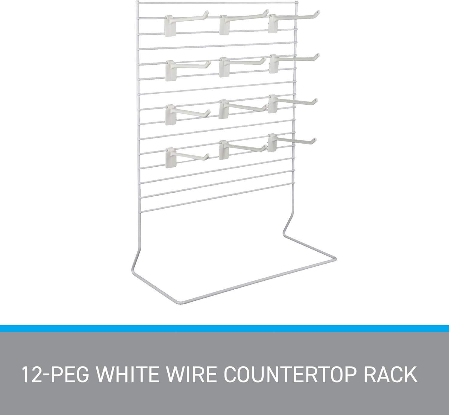 Carded Earring Countertop Display Wire Peg Rack Card Jewelry White Stand 12 x 15