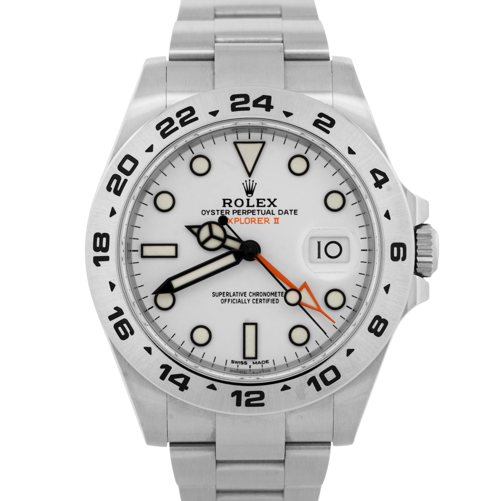 UNPOLISHED 2018 PAPERS Rolex Explorer II WHITE Steel 42mm 216570 Watch BOX