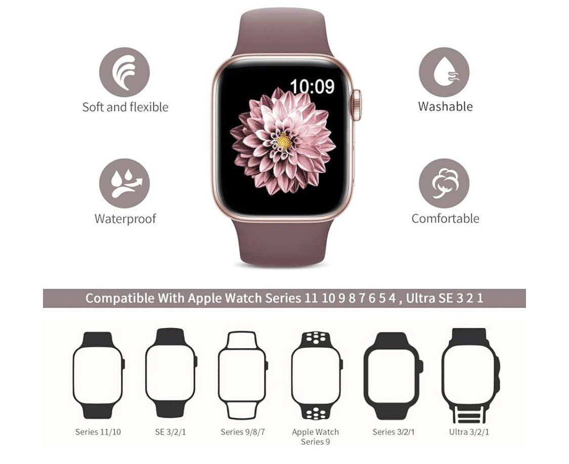 6PCS Correa Banda De Para Apple Watch Ultra/SE/10/9/8/7/6 Size 44/45/46/49/42mm