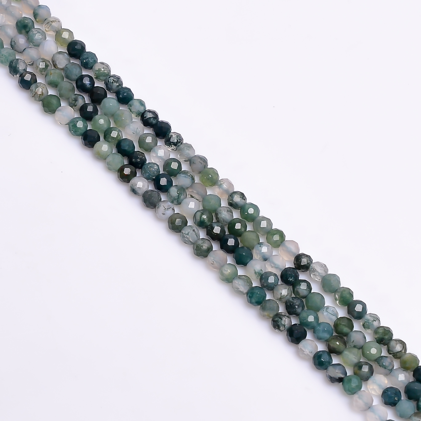 100% Natural Serpentine Gemstone Round Faceted Beads 3X3 mm Strand 13″ EB-248