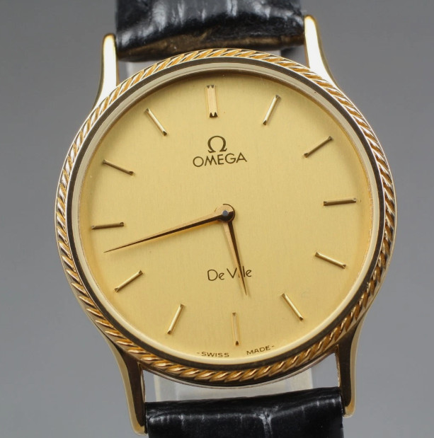 Rare OMEGA De Ville – NEAR MINT – Cal. 1365 Gold Dial Quartz – STUNNING