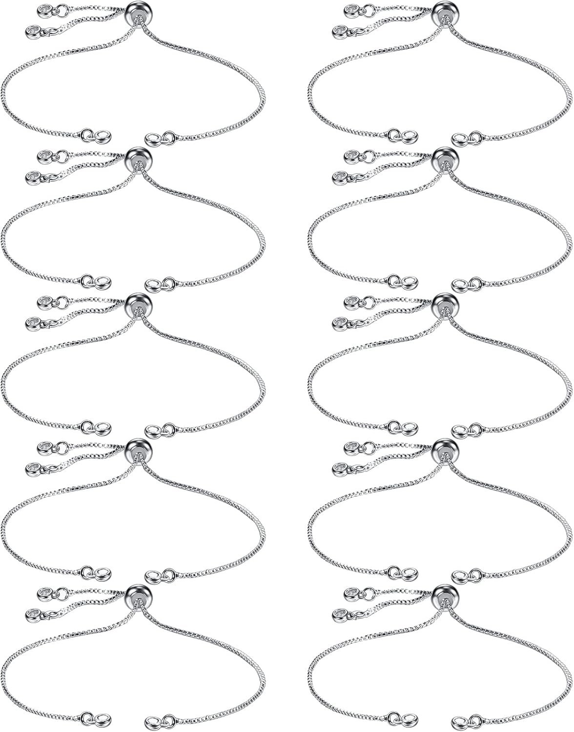 10 Pieces Adjustable Slider Bracelet for Jewelry Making Bracelet Chains for D…