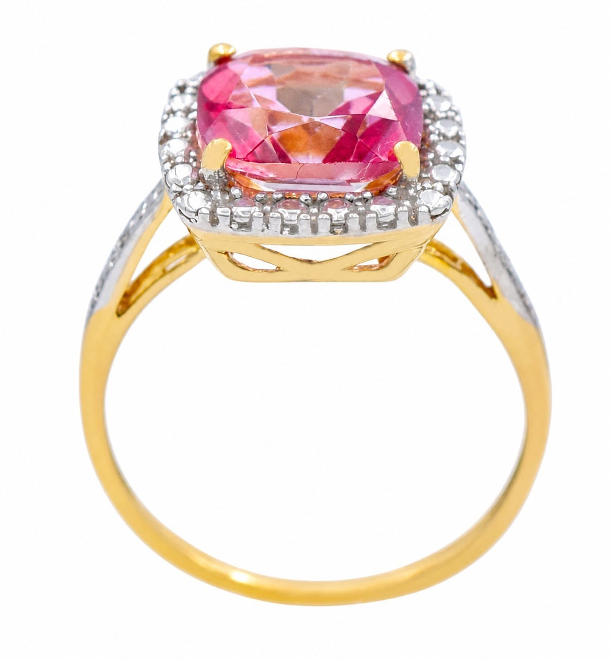 GENUINE 3.85 Cts PINK SAPPHIRE & DIAMONDS RING 10K GOLD – Free Appraisal